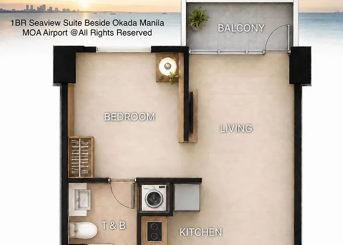 1br Seaview Beside Okada Bay Solaire Airport * Manila